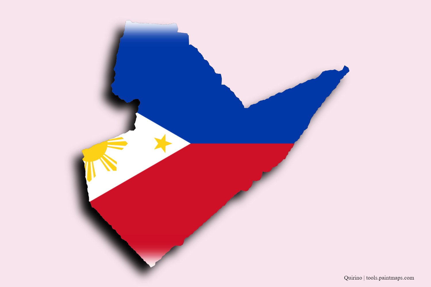 flag map of Quirino with 3D shadow effect