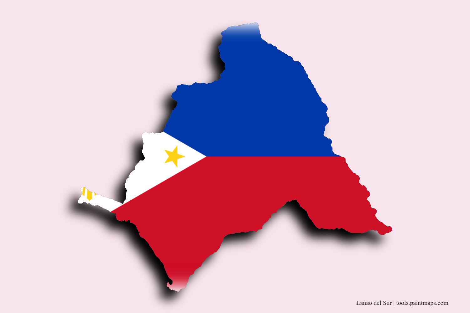 flag map of Lanao del Sur with 3D shadow effect