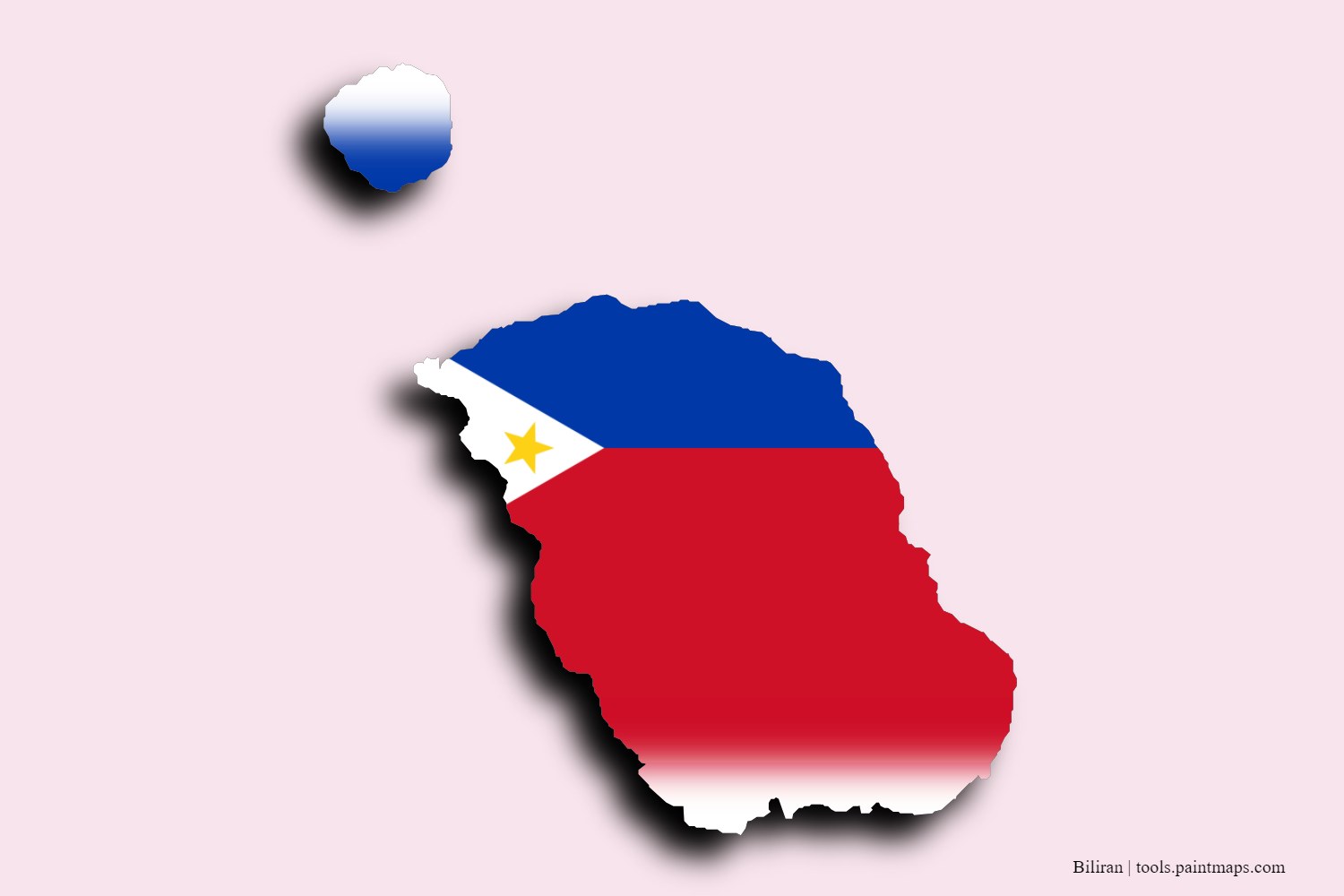 flag map of Biliran with 3D shadow effect