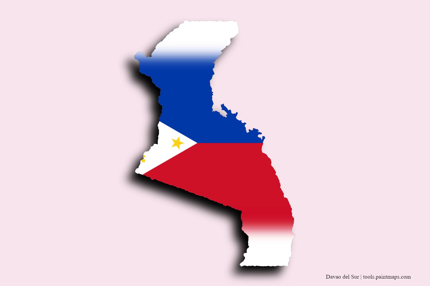 flag map of Davao del Sur with 3D shadow effect