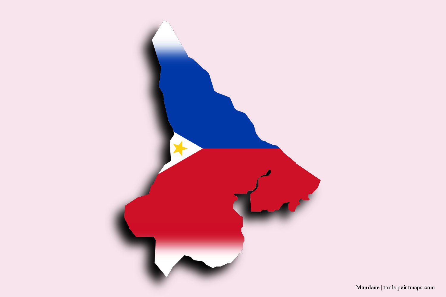 flag map of Central Visayas with 3D shadow effect