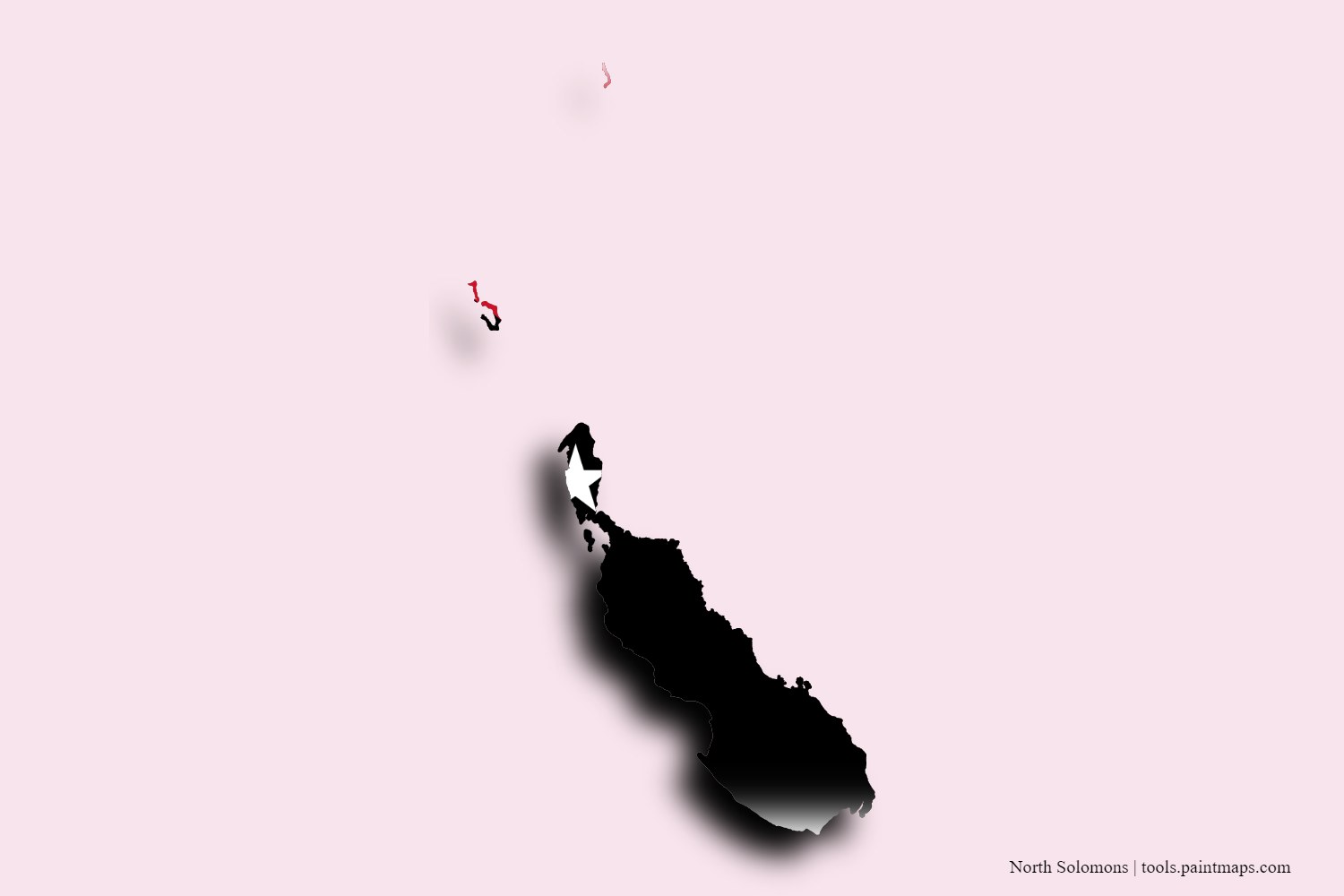 flag map of North Solomons with 3D shadow effect