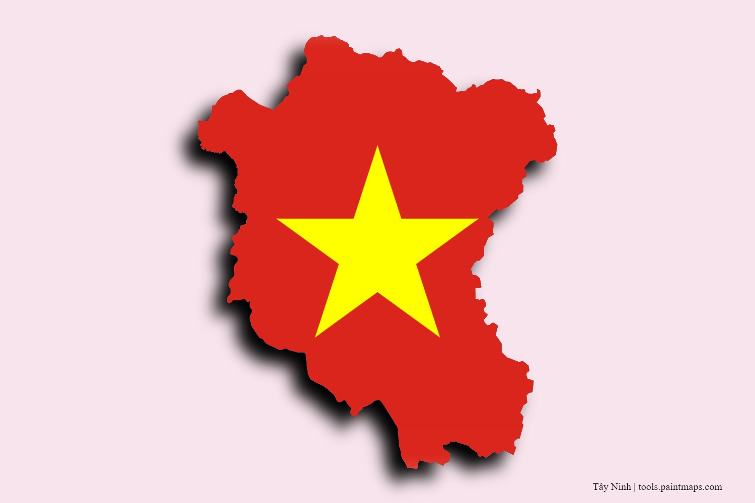 flag map of Tay Ninh with 3D shadow effect