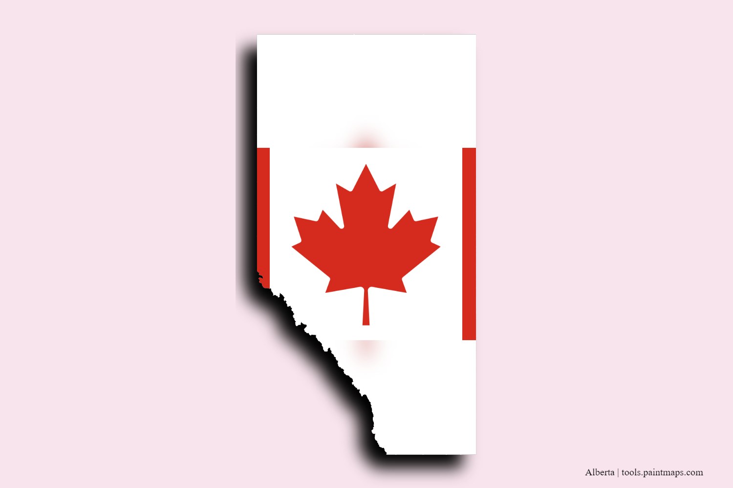 Mapa de la bandera de Alberta con efecto de sombra 3D