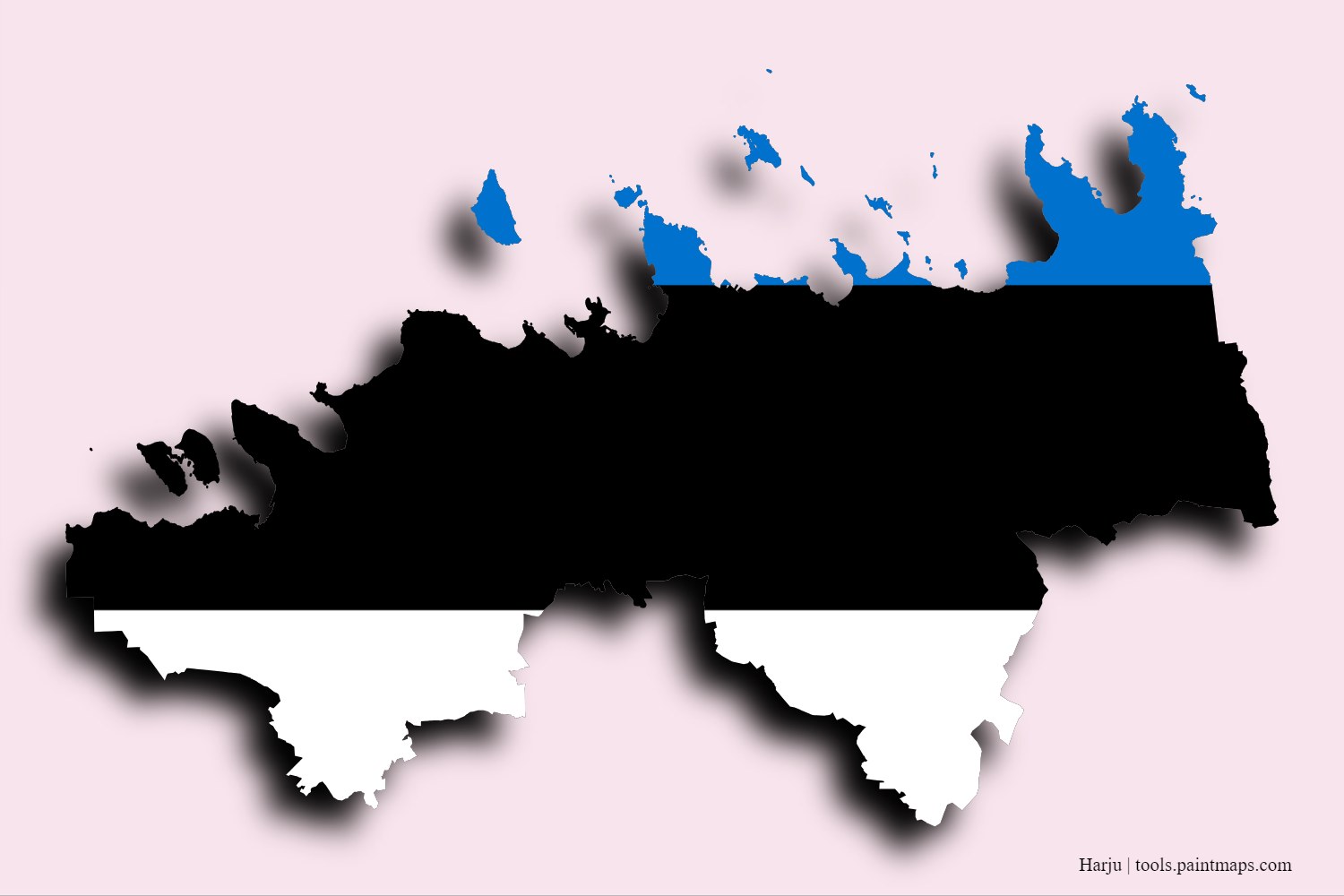 Mapa de la bandera de Harju con efecto de sombra 3D