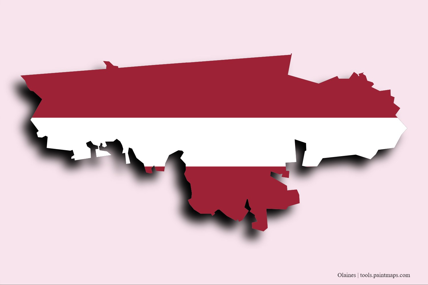 Mapa de la bandera de Olaines con efecto de sombra 3D