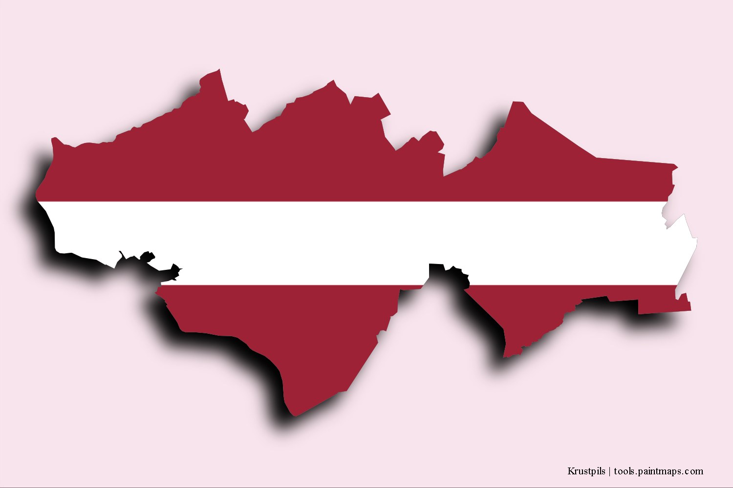 Mapa de la bandera de Krustpils con efecto de sombra 3D