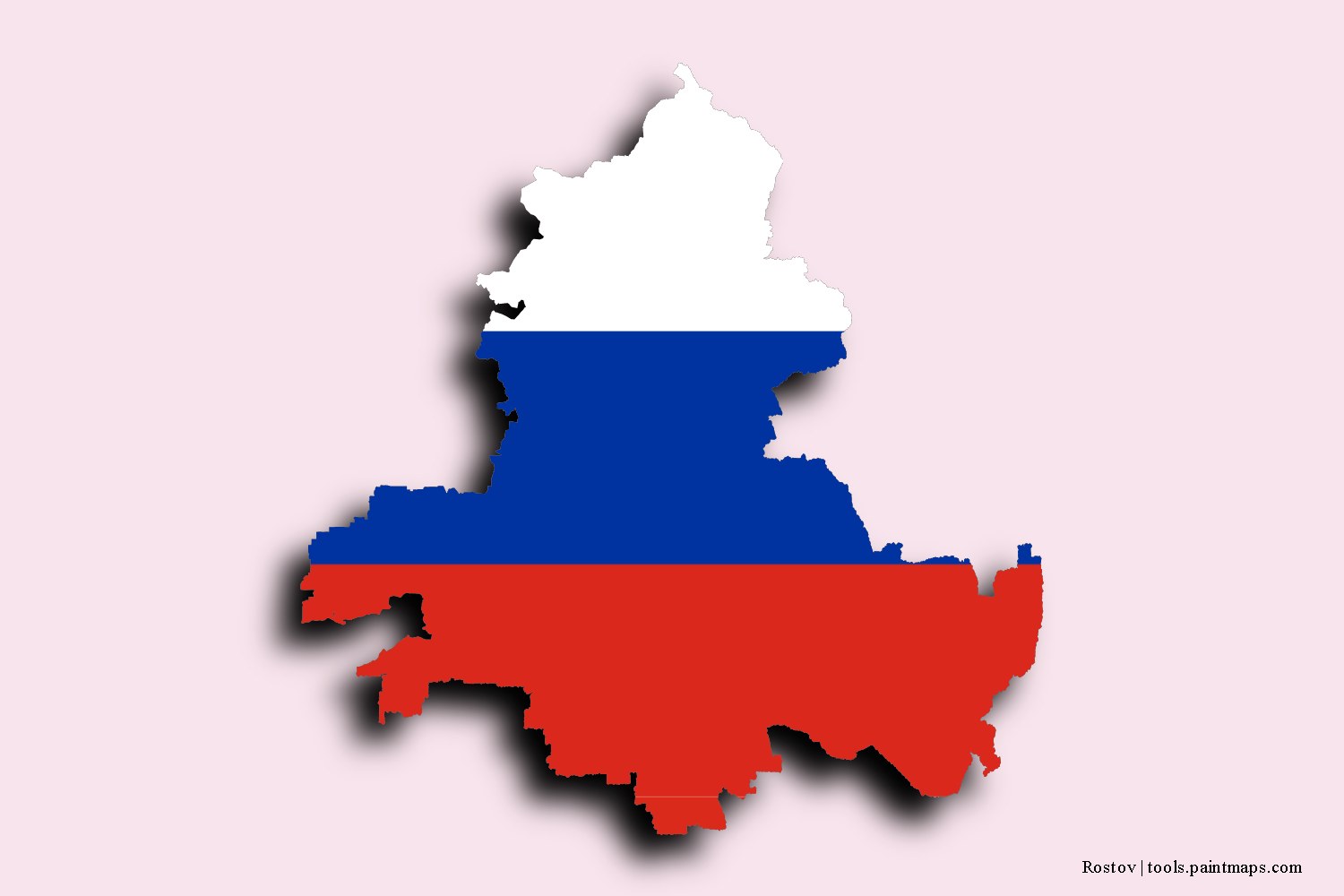 flag map of Rostov with 3D shadow effect