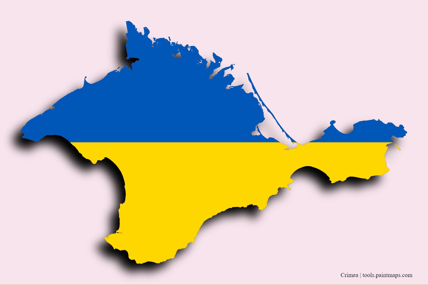 Mapa de la bandera de Crimea con efecto de sombra 3D