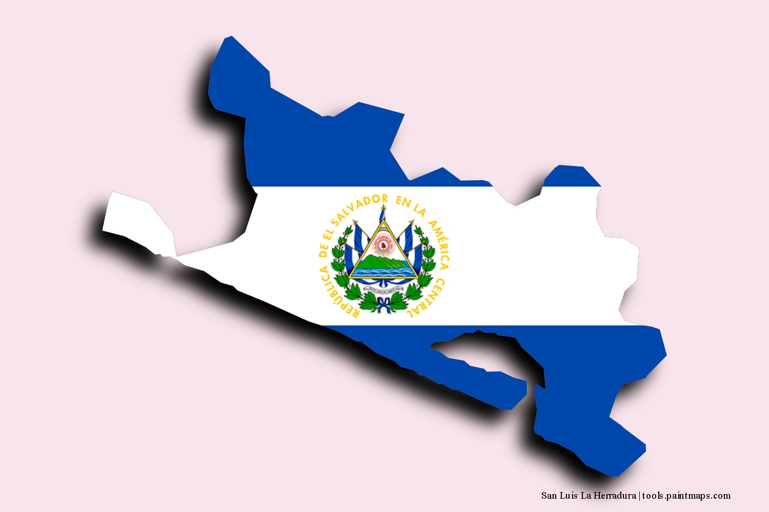 flag map of San Luis La Herradura with 3D shadow effect