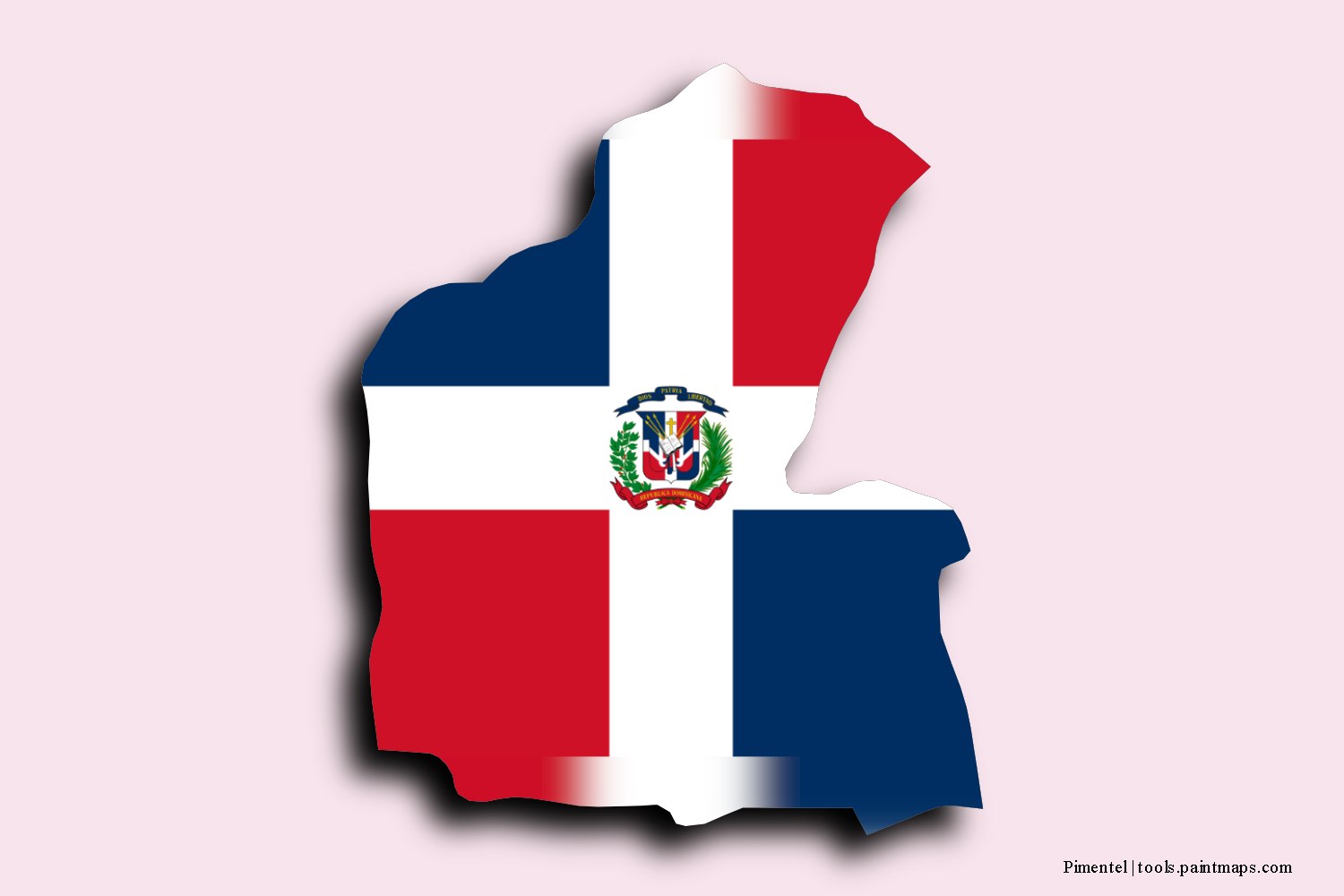 flag map of Pimentel with 3D shadow effect