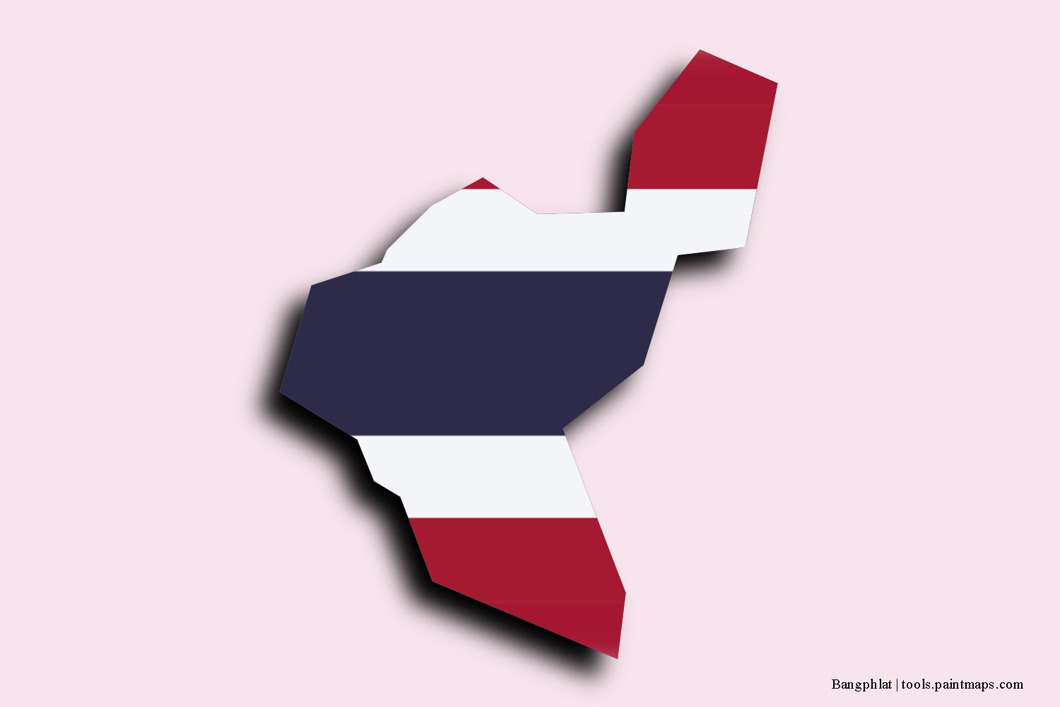 flag map of Bang Phlat with 3D shadow effect