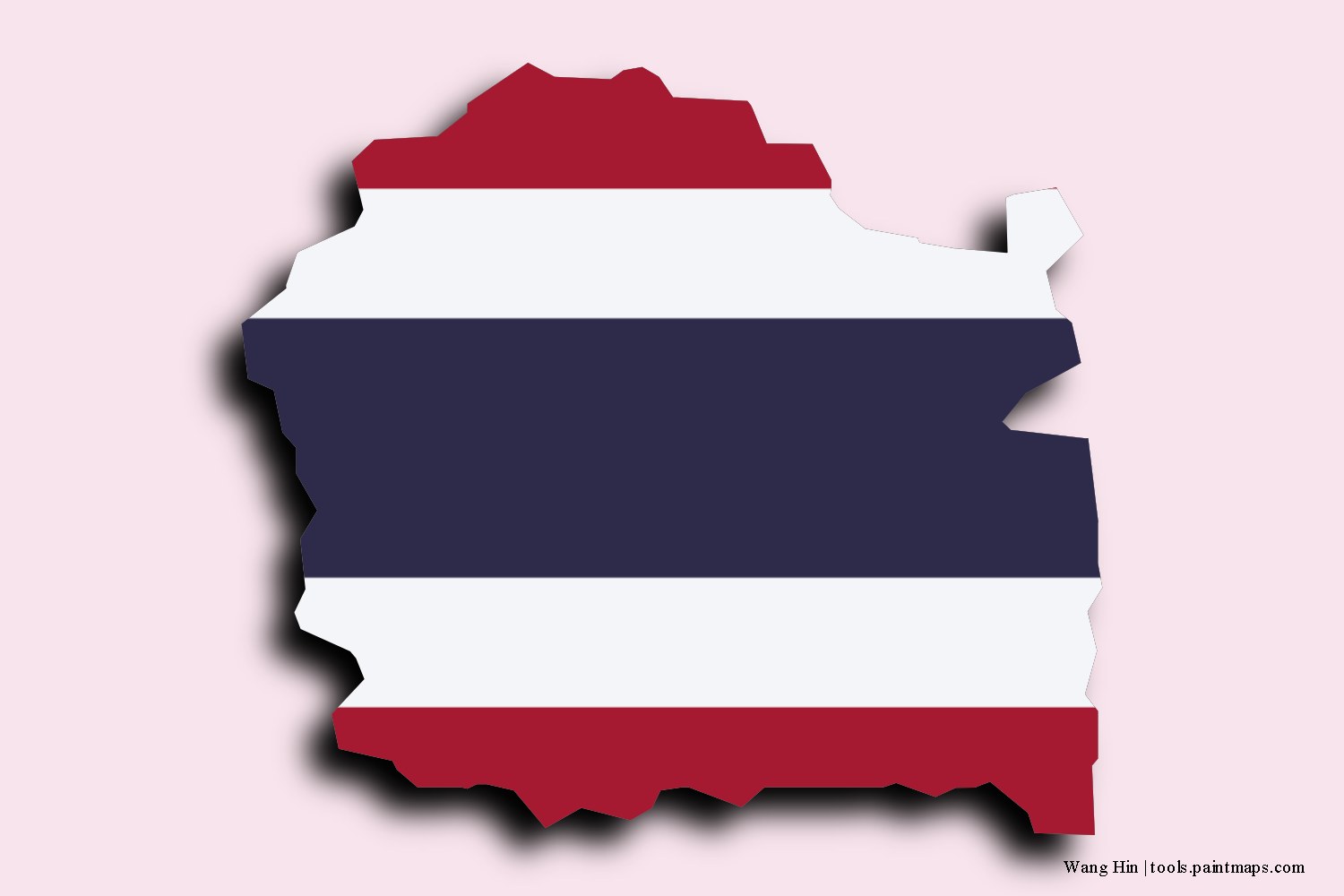 flag map of Wang Hin with 3D shadow effect