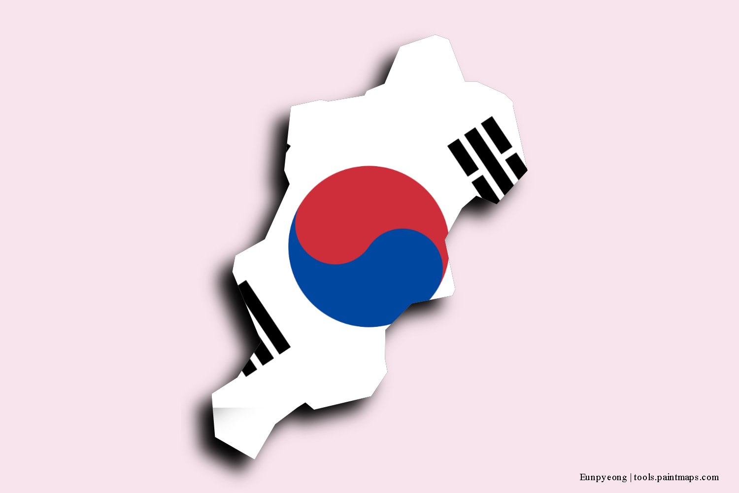 flag map of Eunpyeong with 3D shadow effect