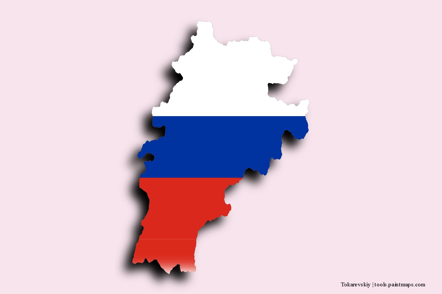 flag map of Tokarevskiy with 3D shadow effect