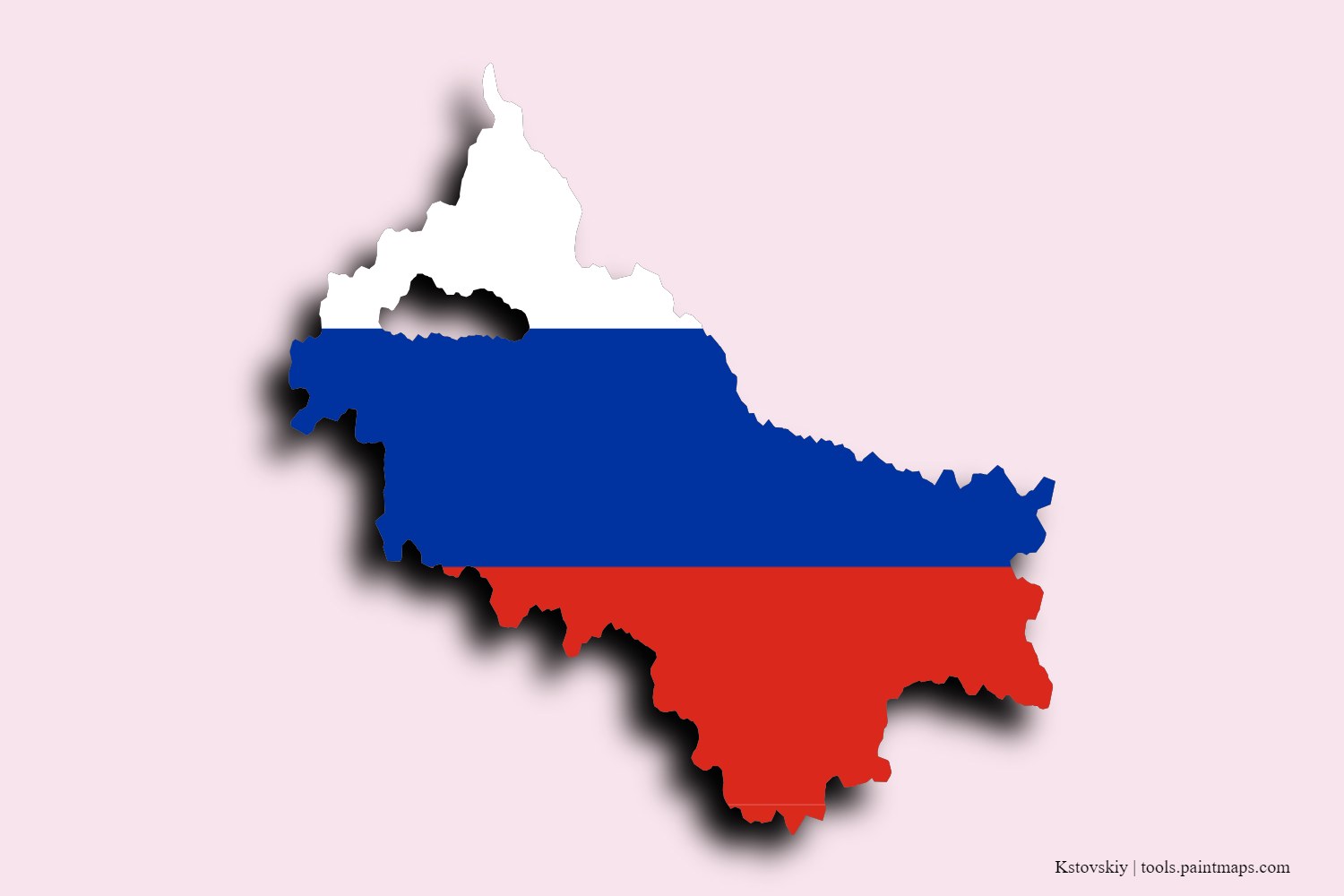 flag map of Kstovskiy with 3D shadow effect