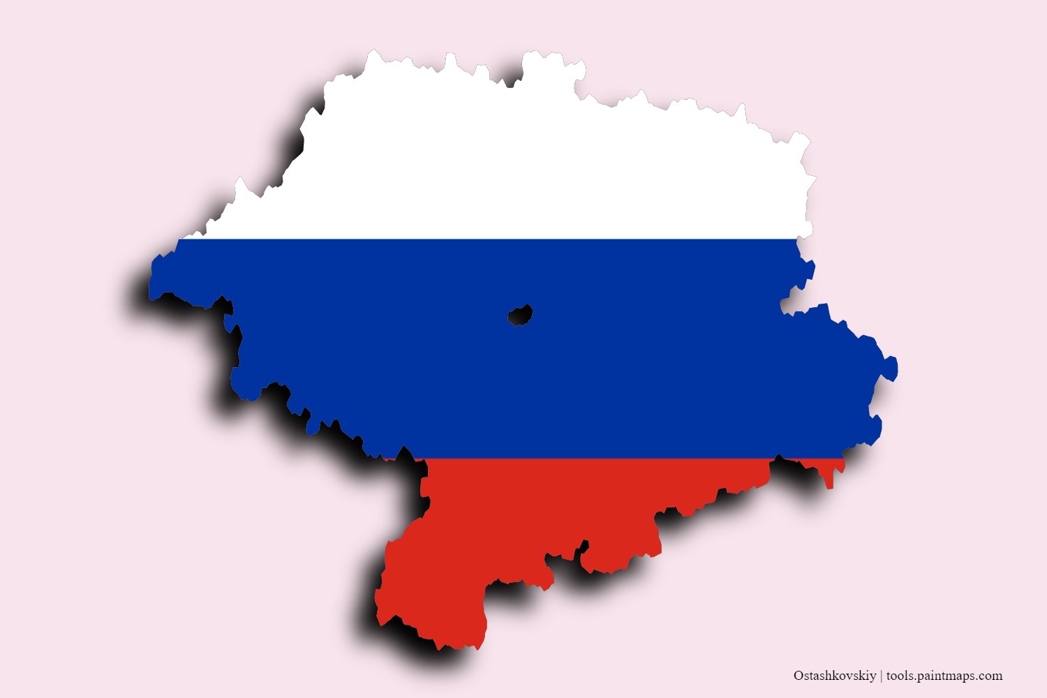 flag map of Ostashkovskiy with 3D shadow effect