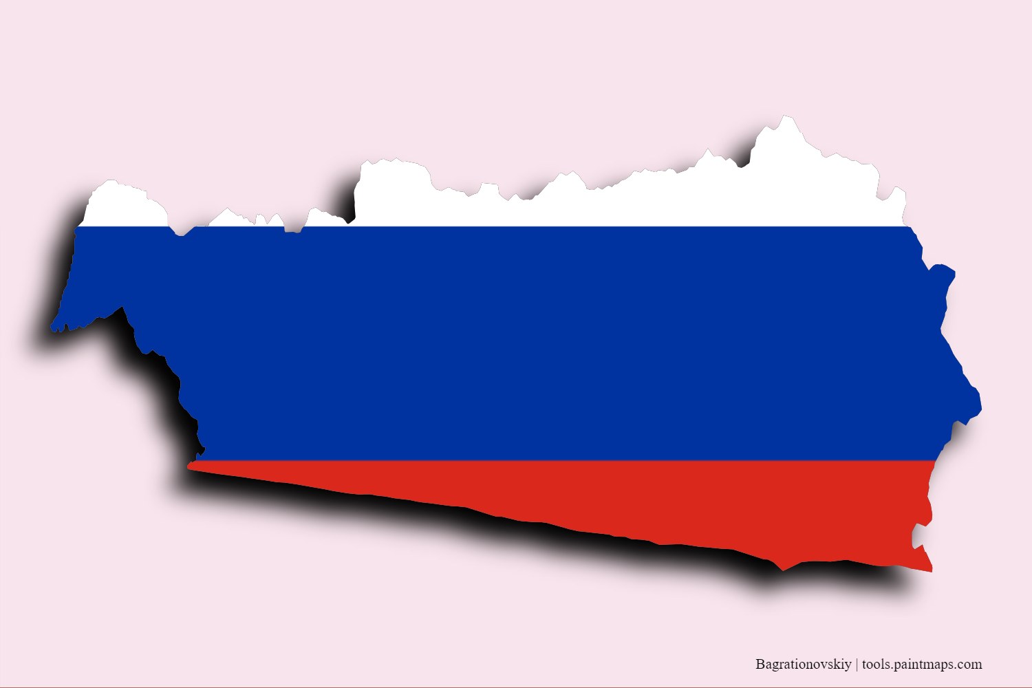 flag map of Bagrationovskiy with 3D shadow effect