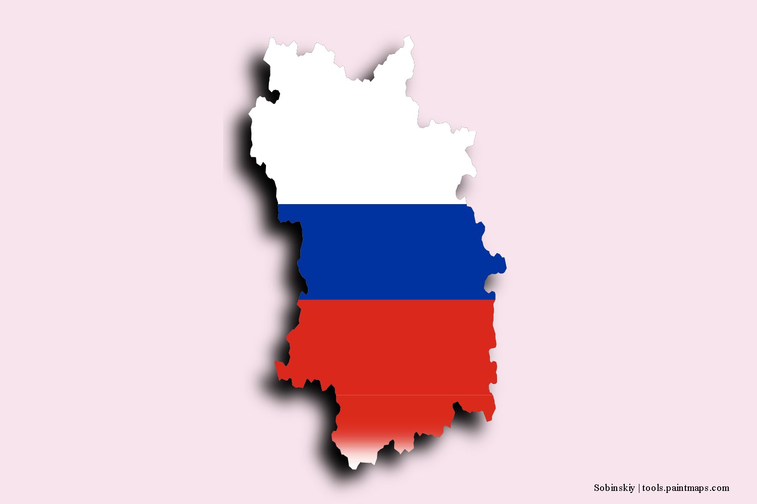 Mapa de la bandera de Sobinskiy con efecto de sombra 3D