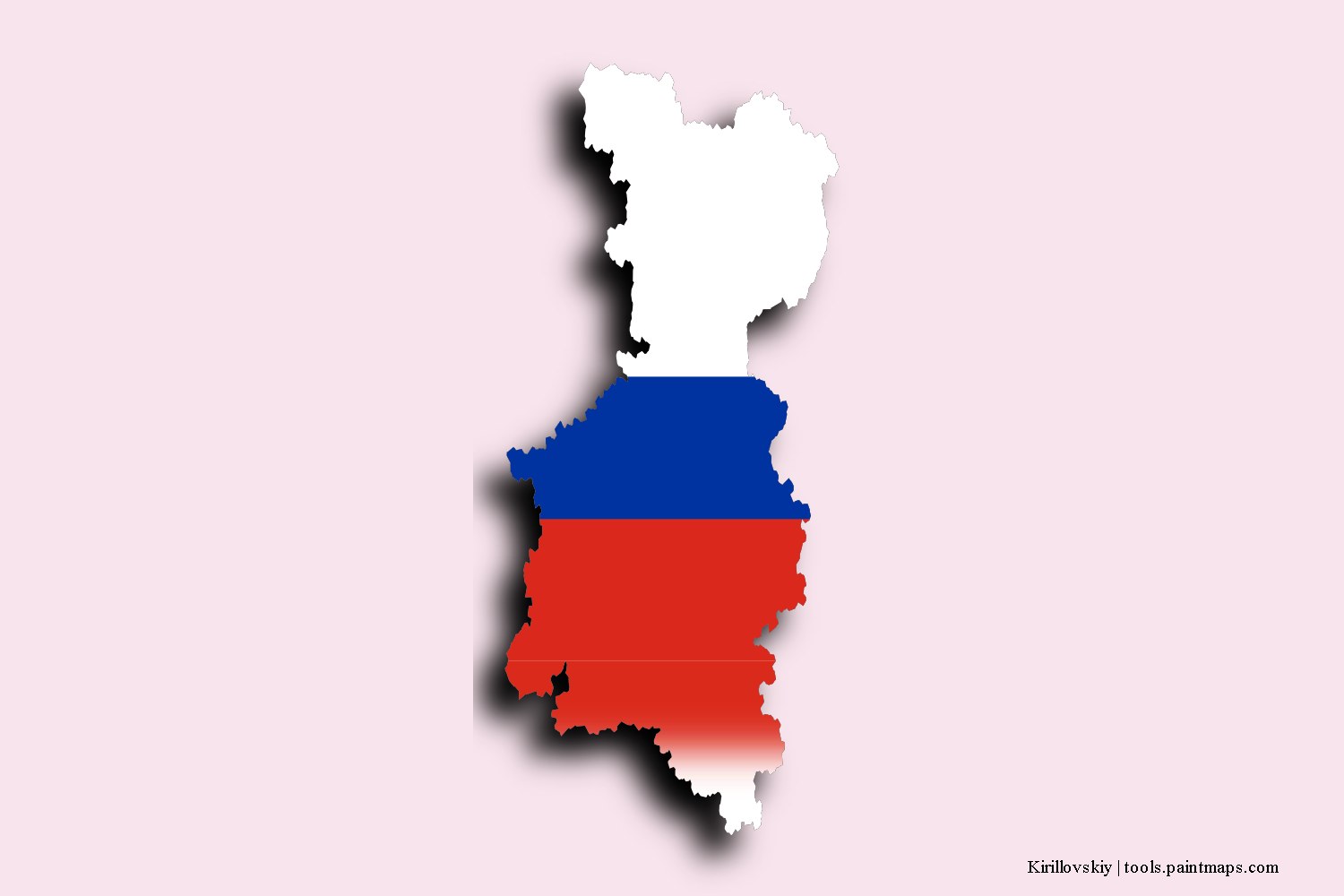 flag map of Kirillovskiy with 3D shadow effect