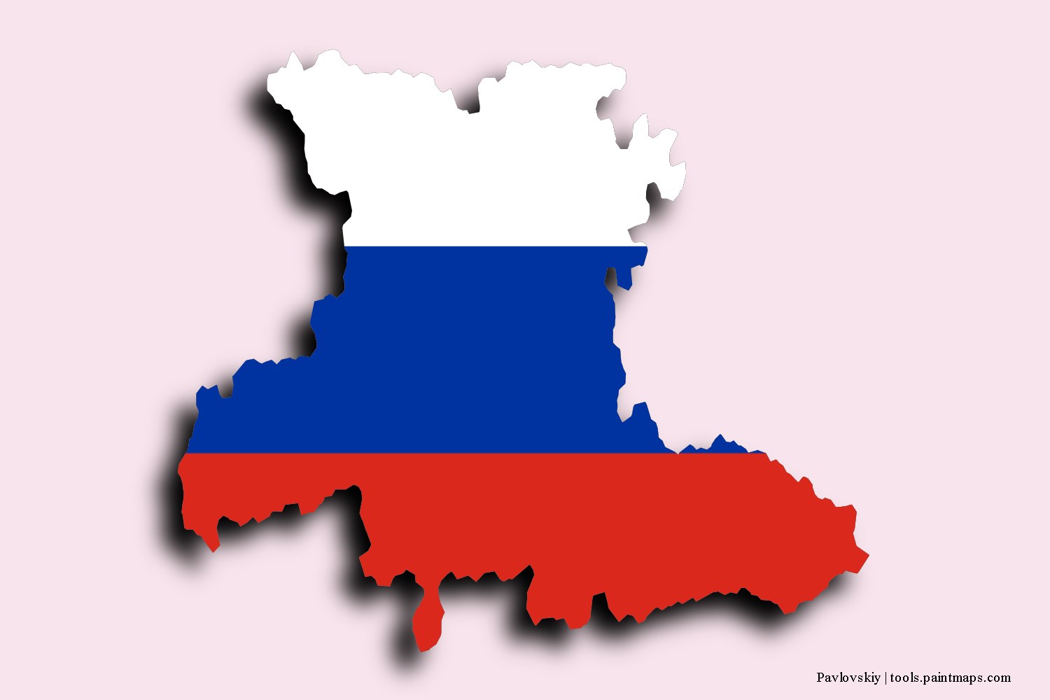 flag map of Pavlovskiy with 3D shadow effect