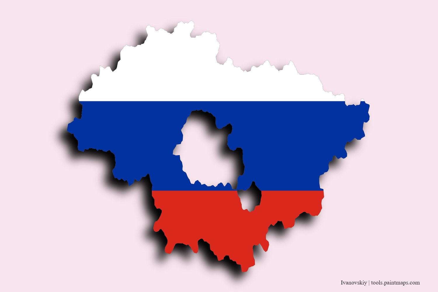 flag map of Ivanovskiy with 3D shadow effect