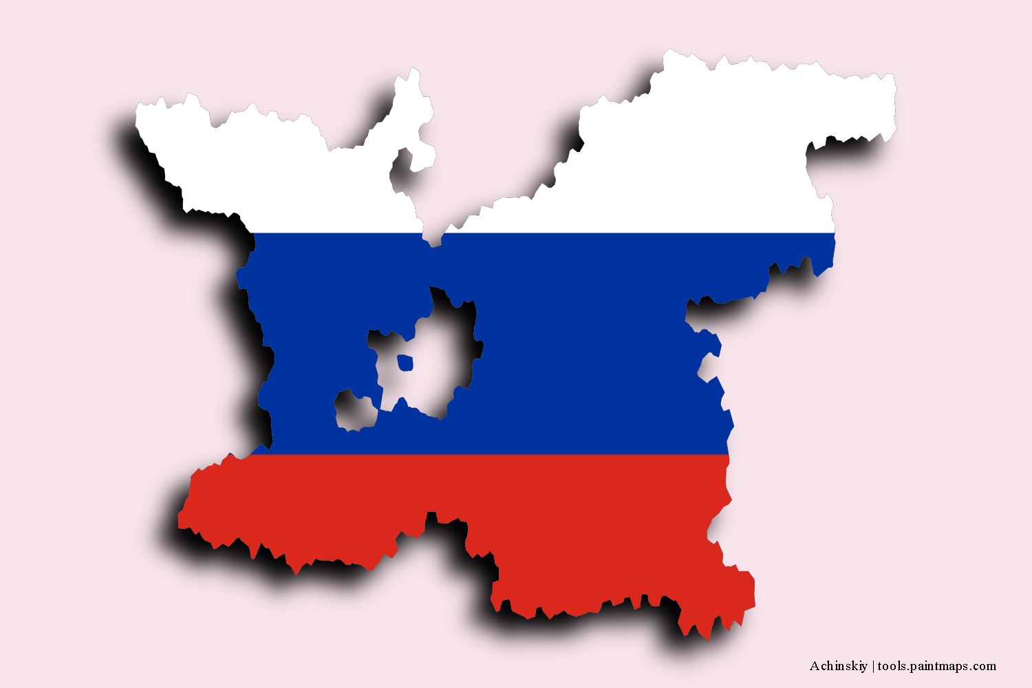 flag map of Achinskiy with 3D shadow effect