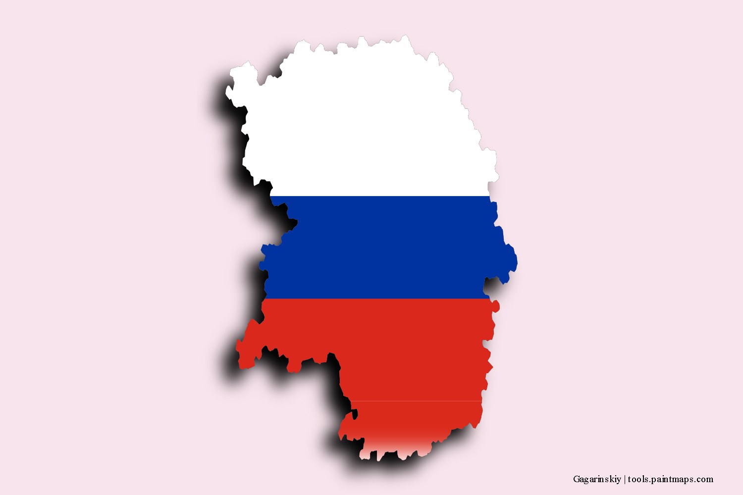 flag map of Gagarinskiy with 3D shadow effect