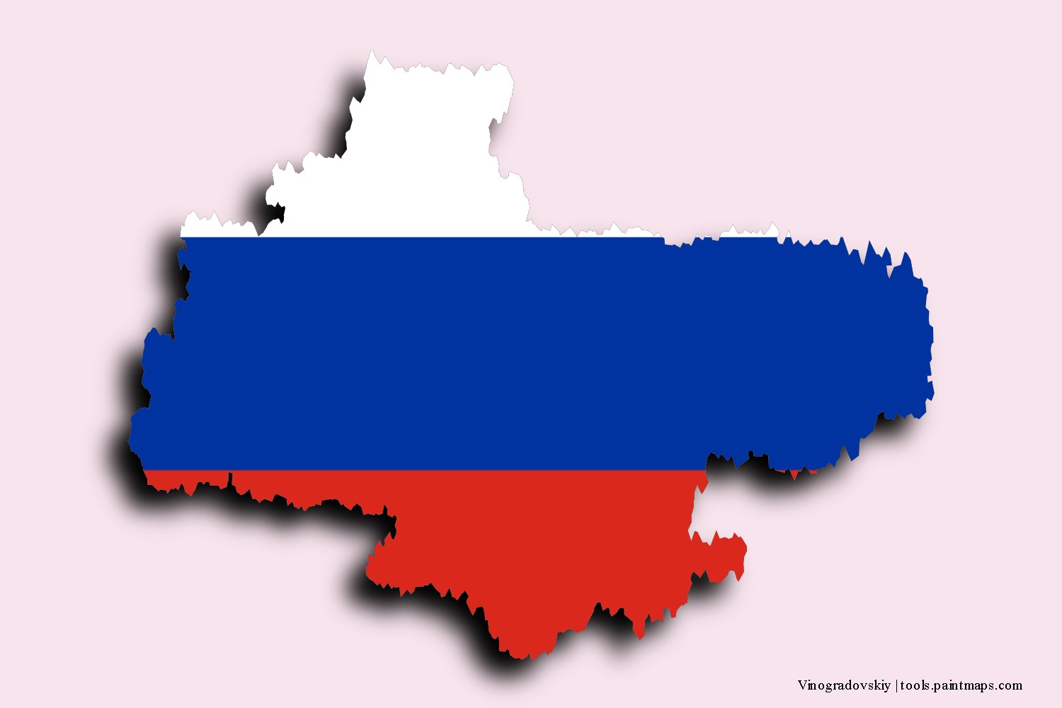 flag map of Vinogradovskiy with 3D shadow effect