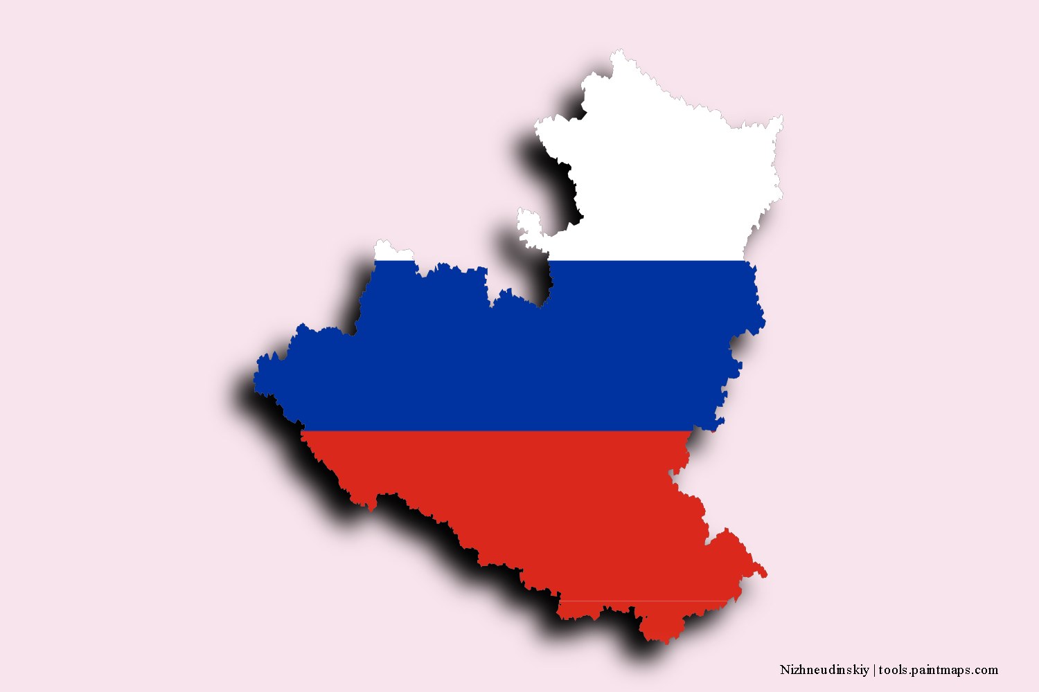 flag map of Nizhneudinskiy with 3D shadow effect