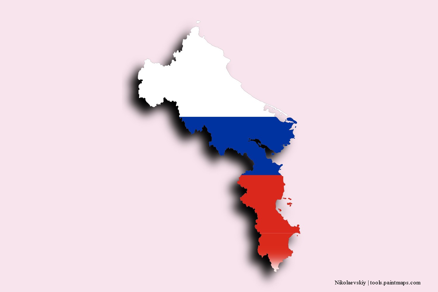 flag map of Nikolaevskiy with 3D shadow effect