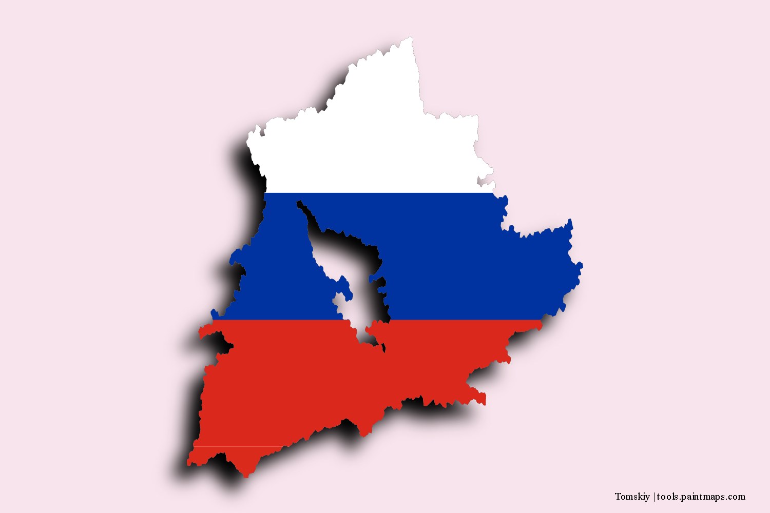 flag map of Tomskiy with 3D shadow effect