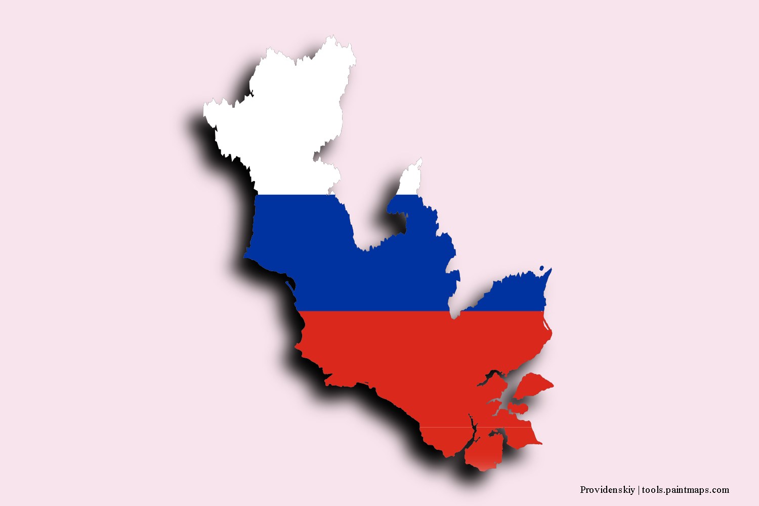 flag map of Providenskiy with 3D shadow effect