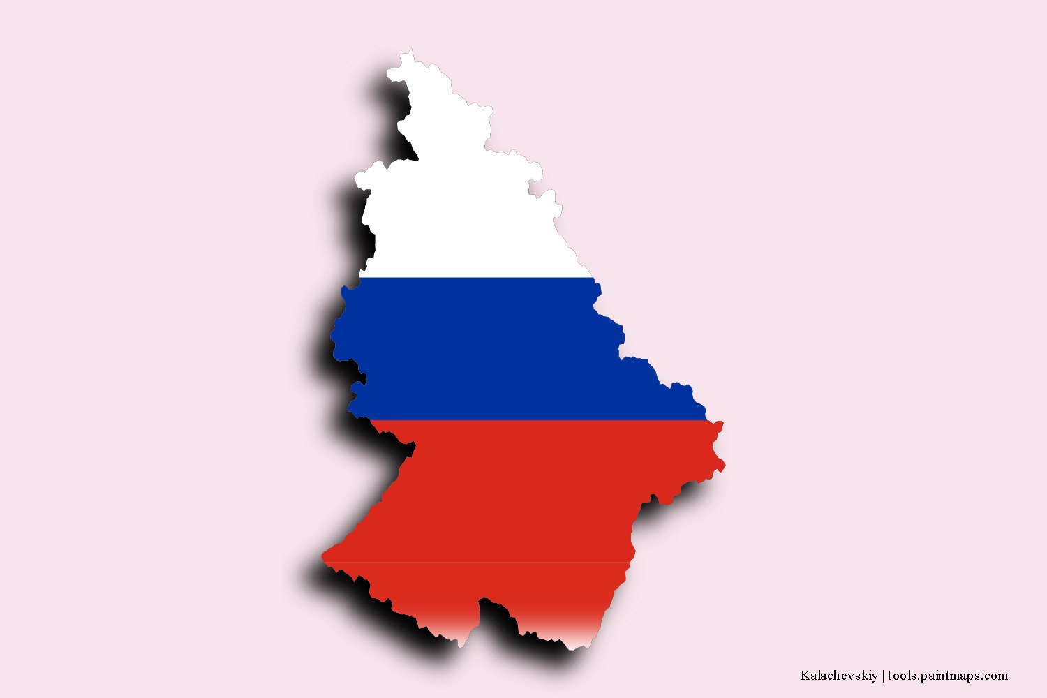 flag map of Kalachevskiy with 3D shadow effect