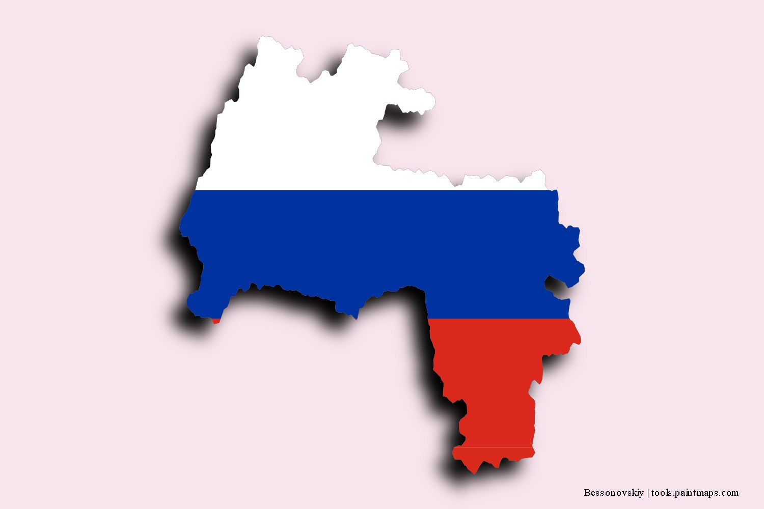 Mapa de la bandera de Bessonovskiy con efecto de sombra 3D