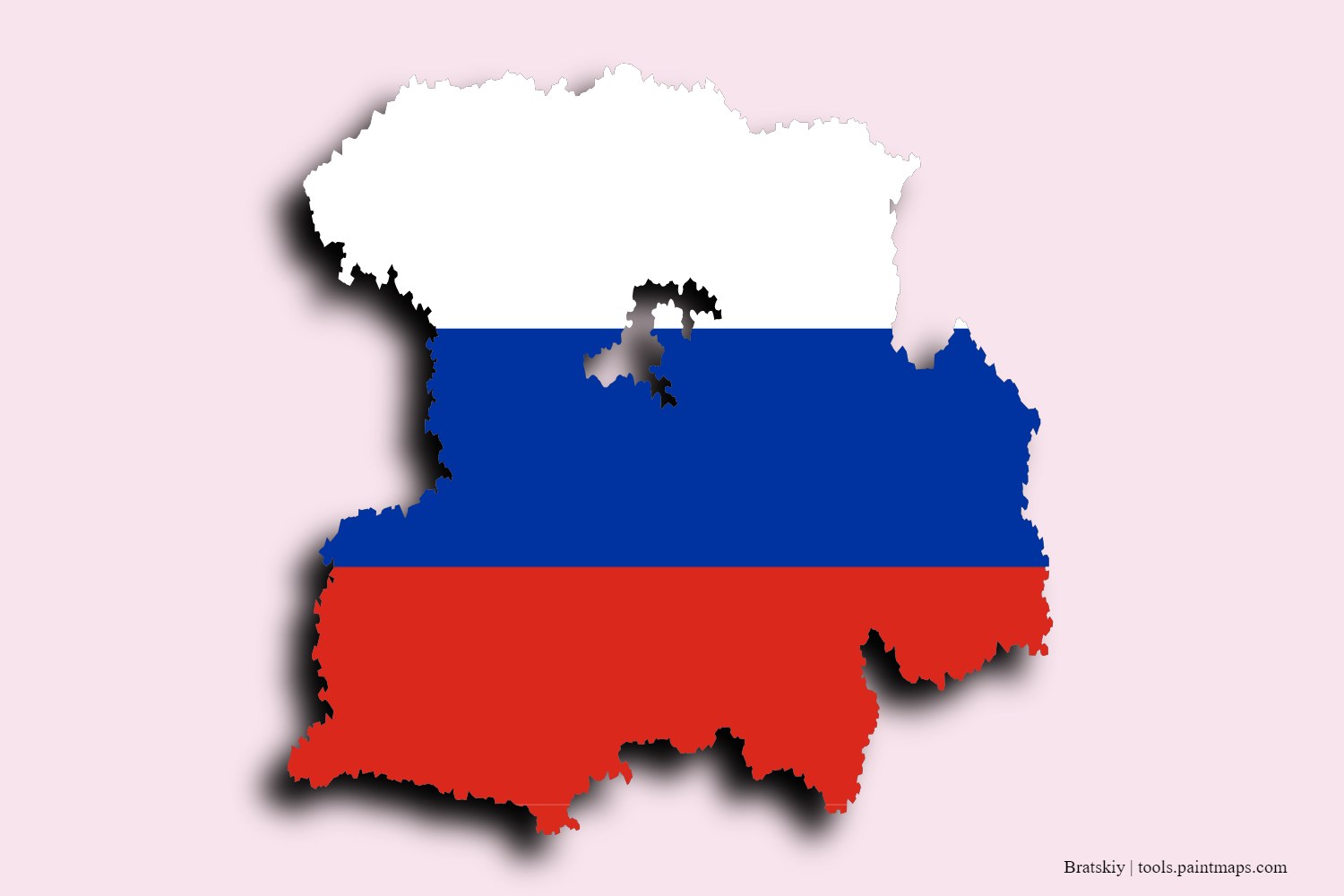 flag map of Bratskiy with 3D shadow effect