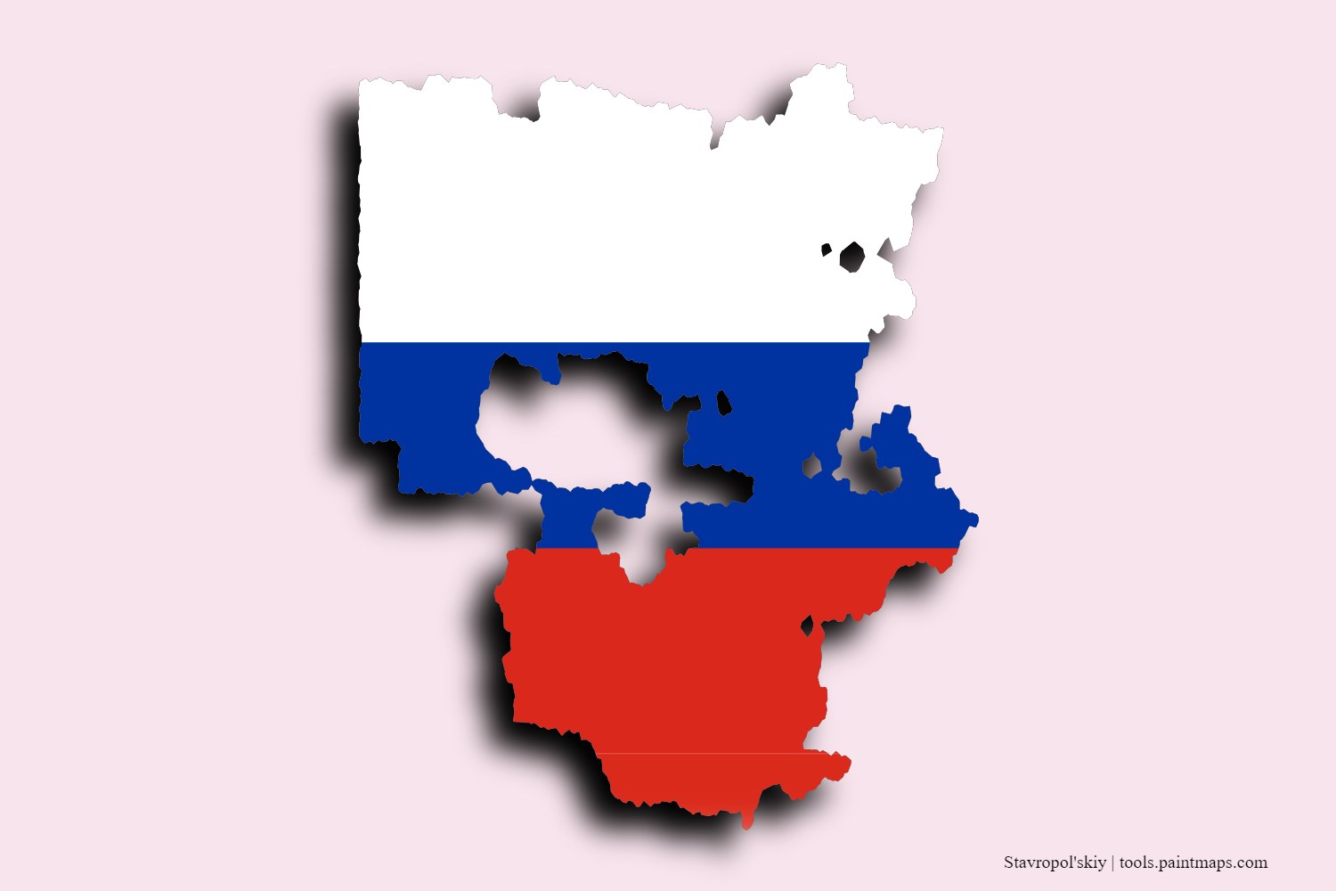 flag map of Stavropol'skiy with 3D shadow effect