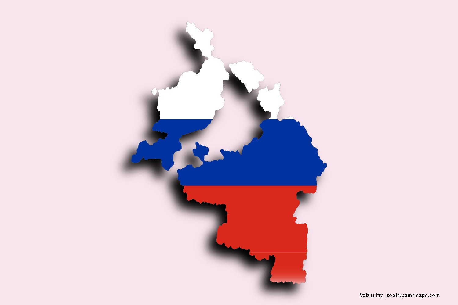 flag map of Volzhskiy with 3D shadow effect