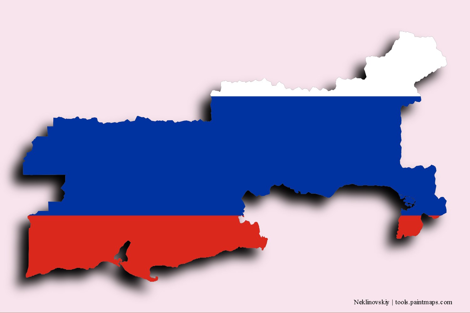 flag map of Neklinovskiy with 3D shadow effect