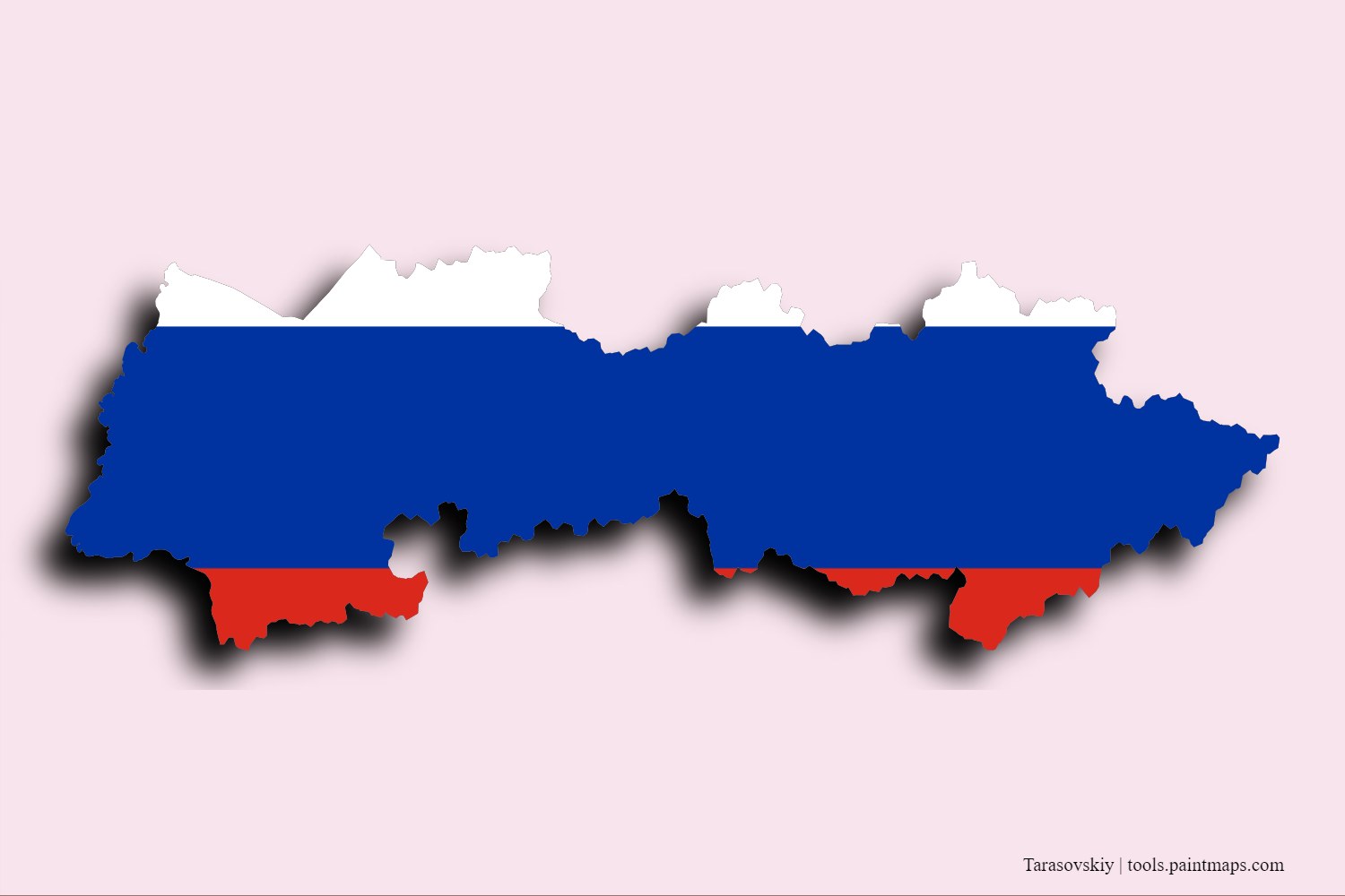 flag map of Tarasovskiy with 3D shadow effect