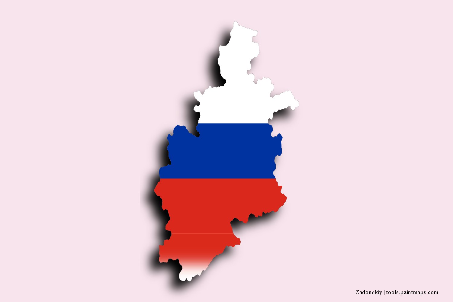 flag map of Zadonskiy with 3D shadow effect