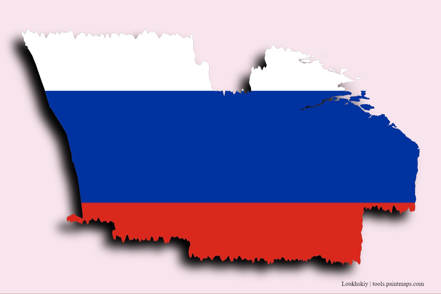 flag map of Loukhskiy with 3D shadow effect