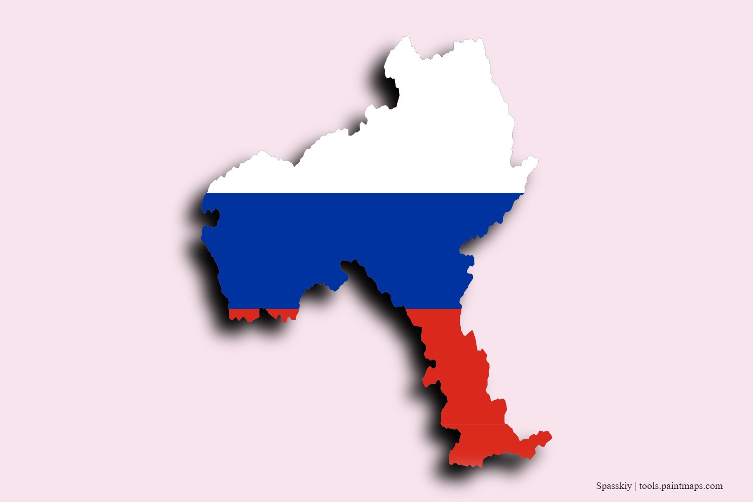 flag map of Spasskiy with 3D shadow effect