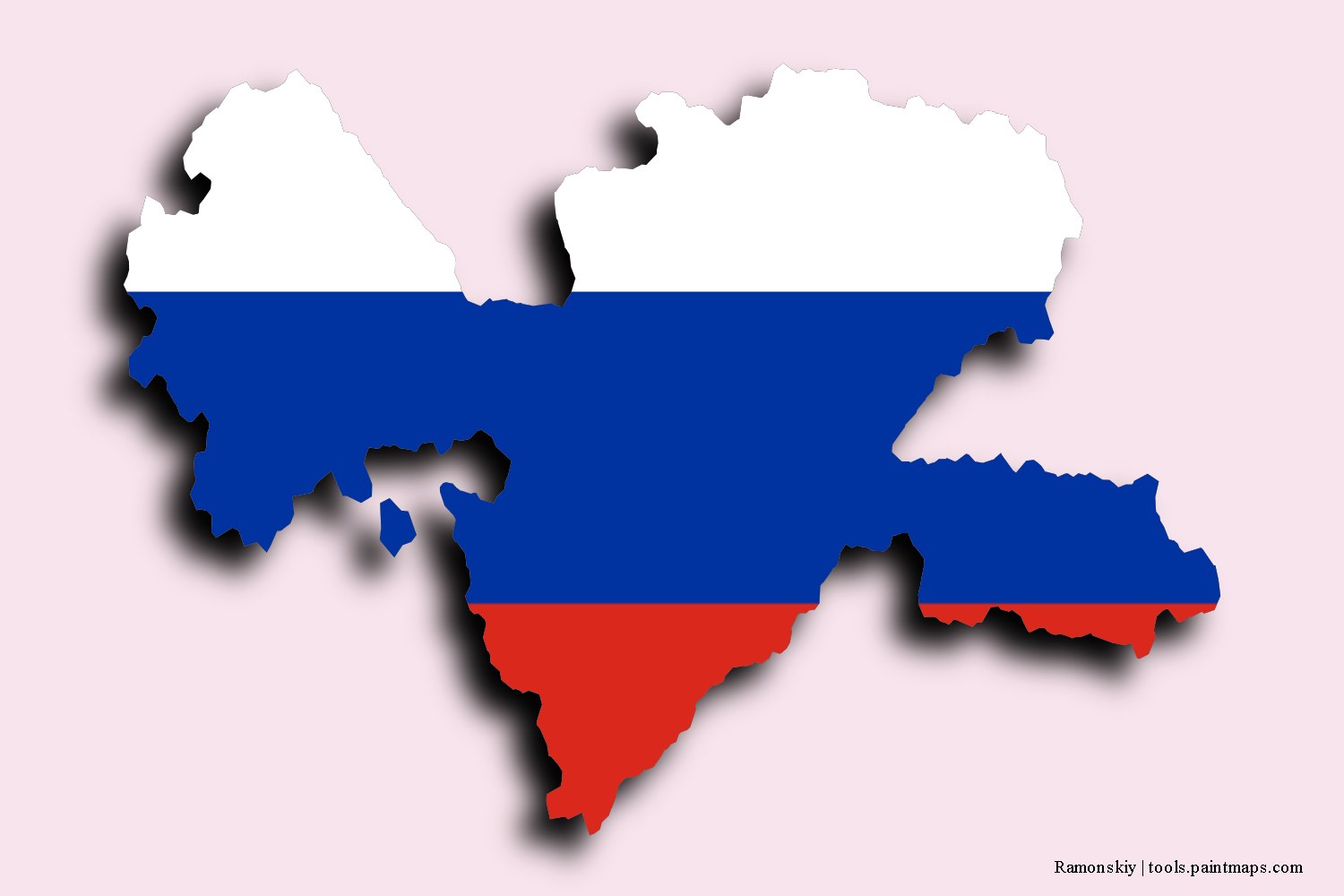 flag map of Ramonskiy with 3D shadow effect