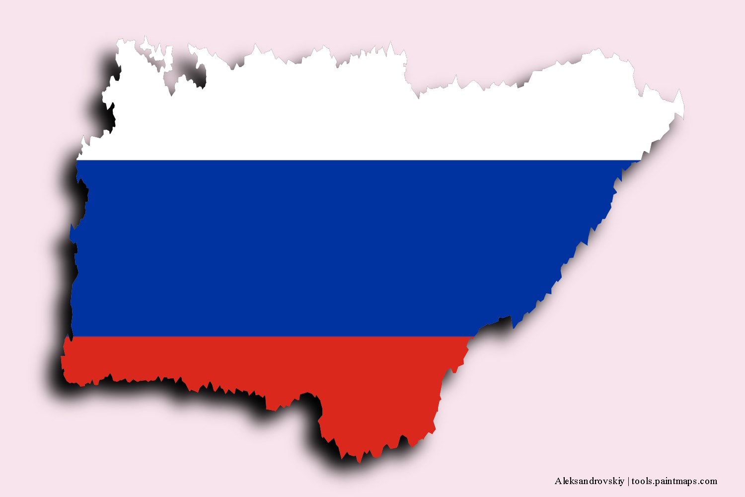 flag map of Aleksandrovskiy with 3D shadow effect