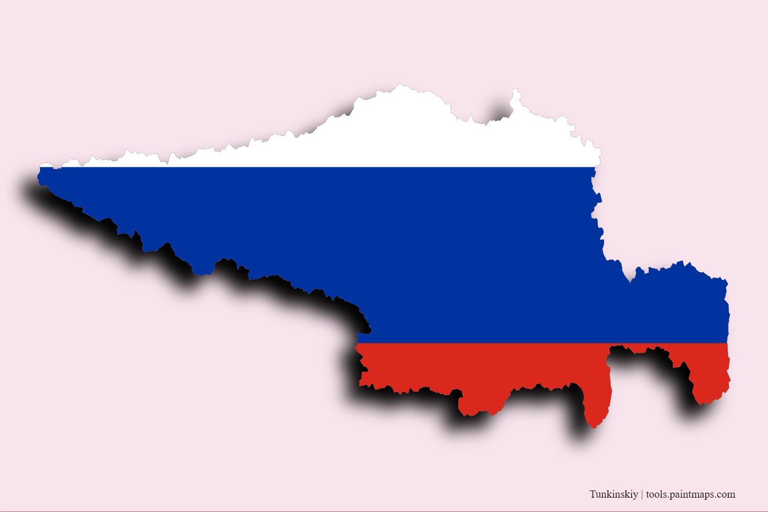 flag map of Tunkinskiy with 3D shadow effect