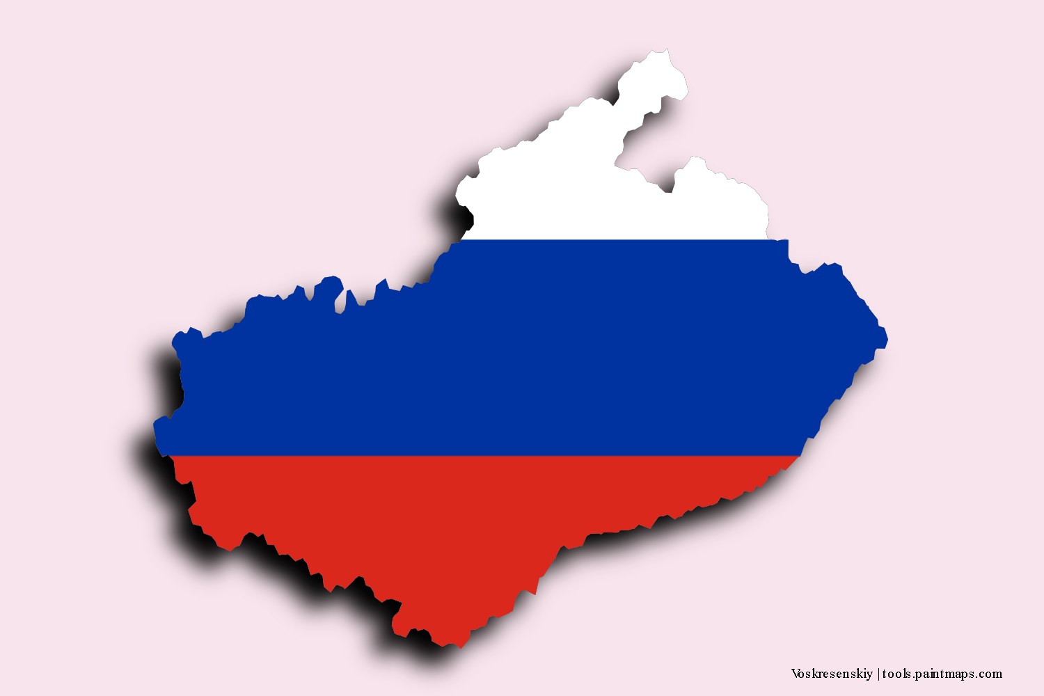 flag map of Voskresenskiy with 3D shadow effect