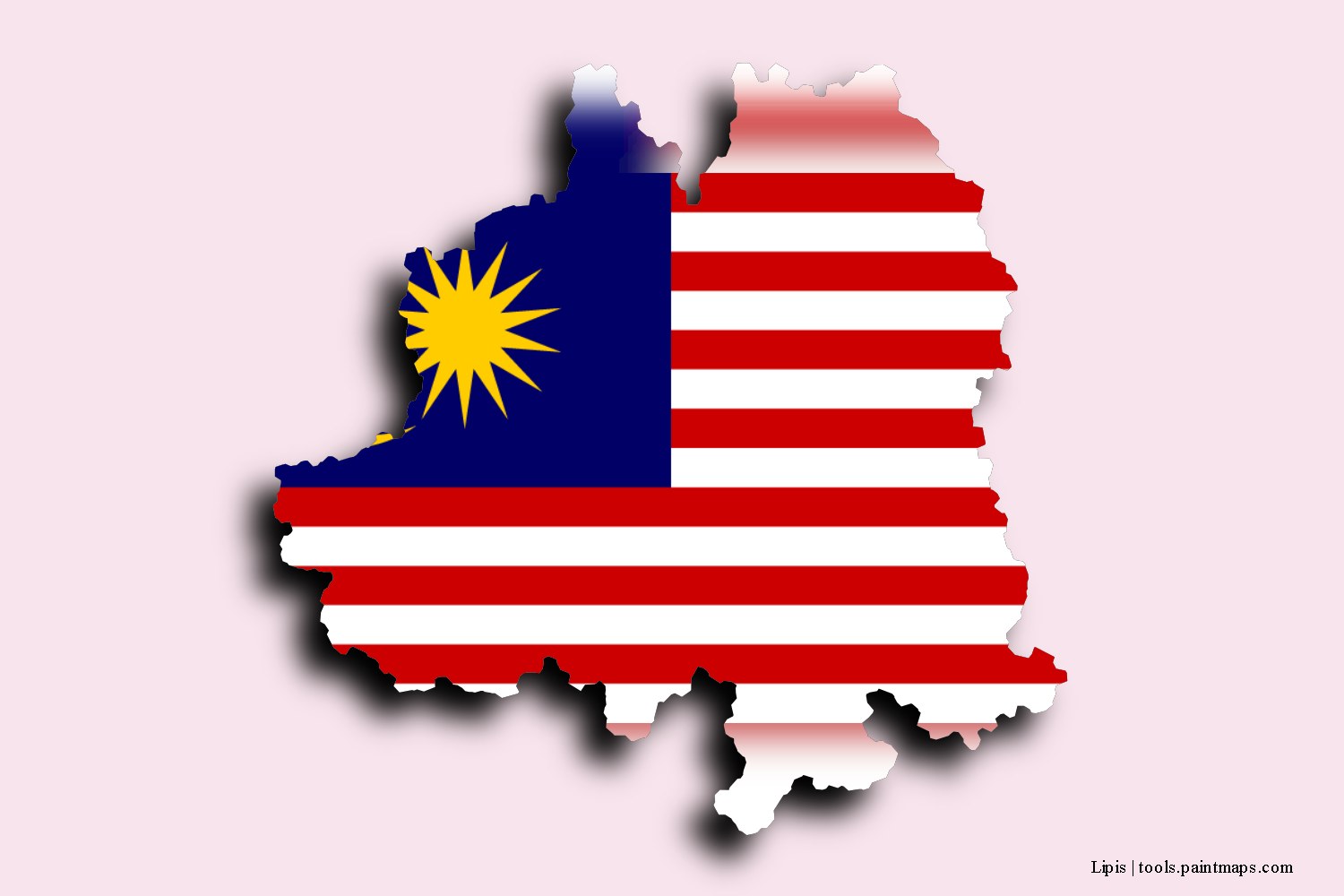 flag map of Lipis with 3D shadow effect