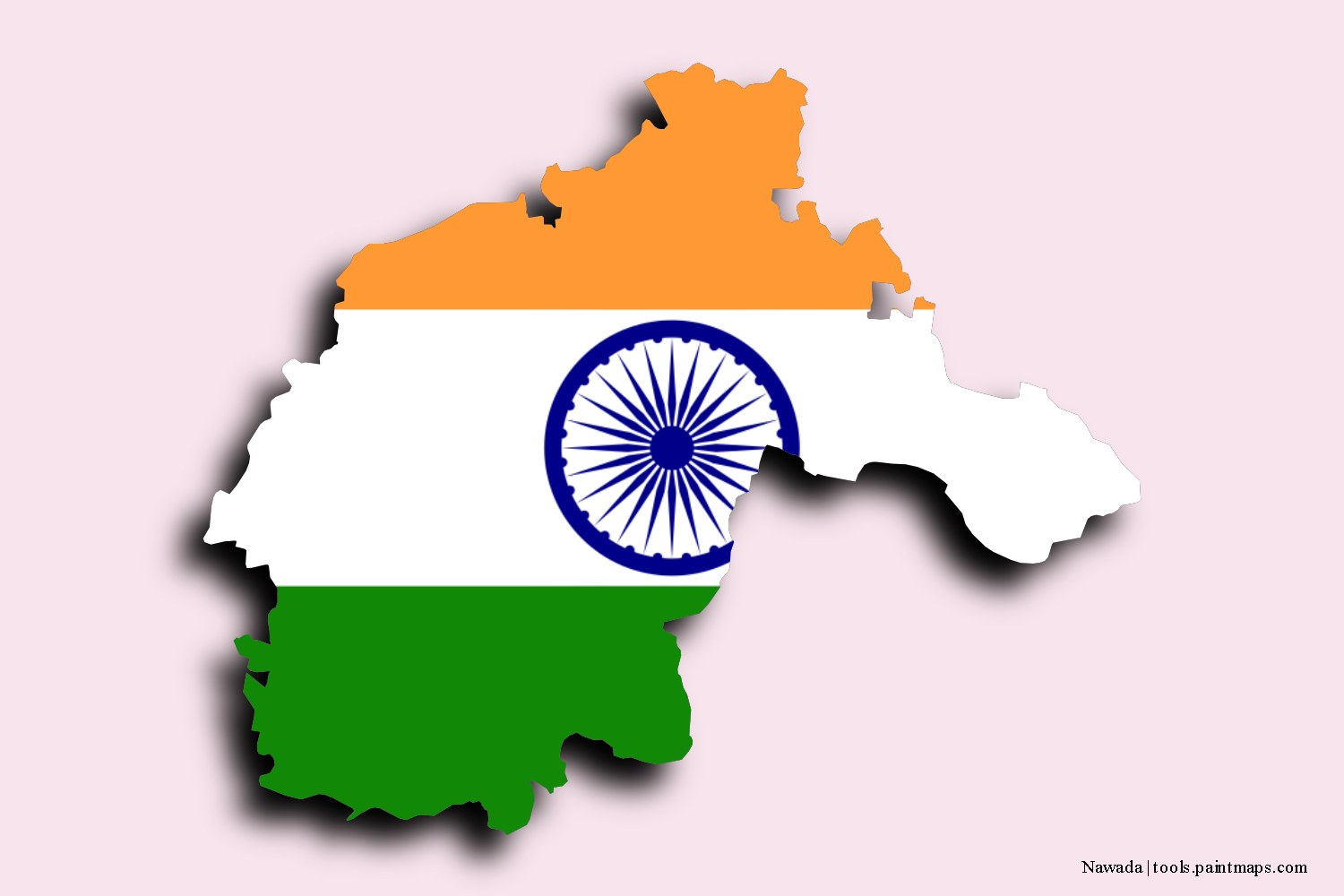 flag map of Nawada with 3D shadow effect