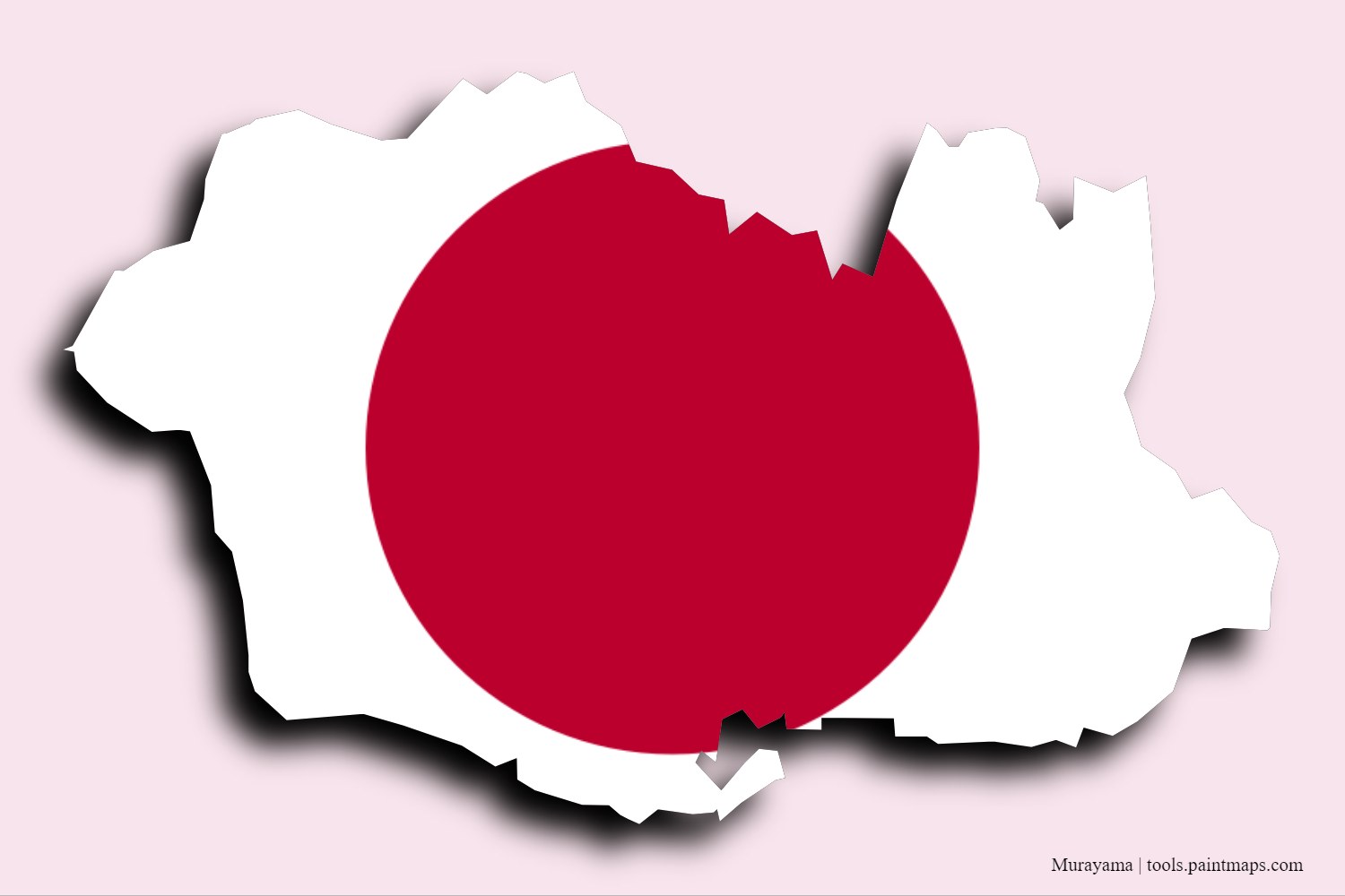 flag map of Murayama with 3D shadow effect